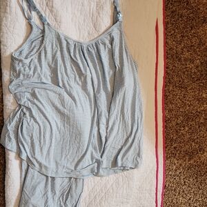 Old Navy Light Blue Striped Pajama Set